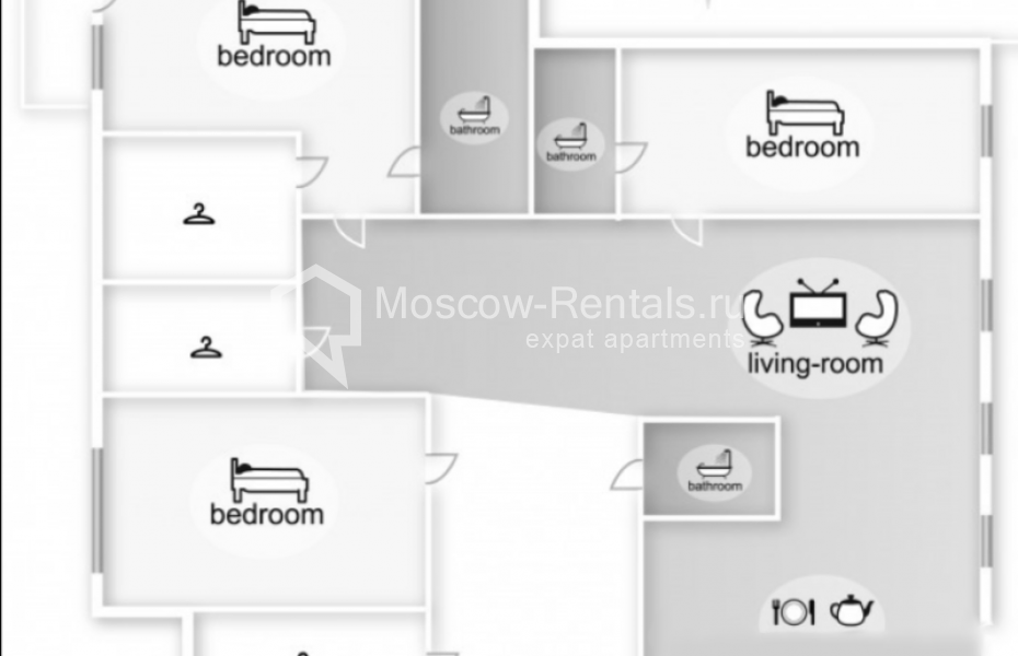 Photo #27 4-room (3 BR) apartment for <a href="http://moscow-rentals.ru/en/articles/long-term-rent" target="_blank">a long-term</a> rent
 in Russia, Moscow, New Arbat street, 27