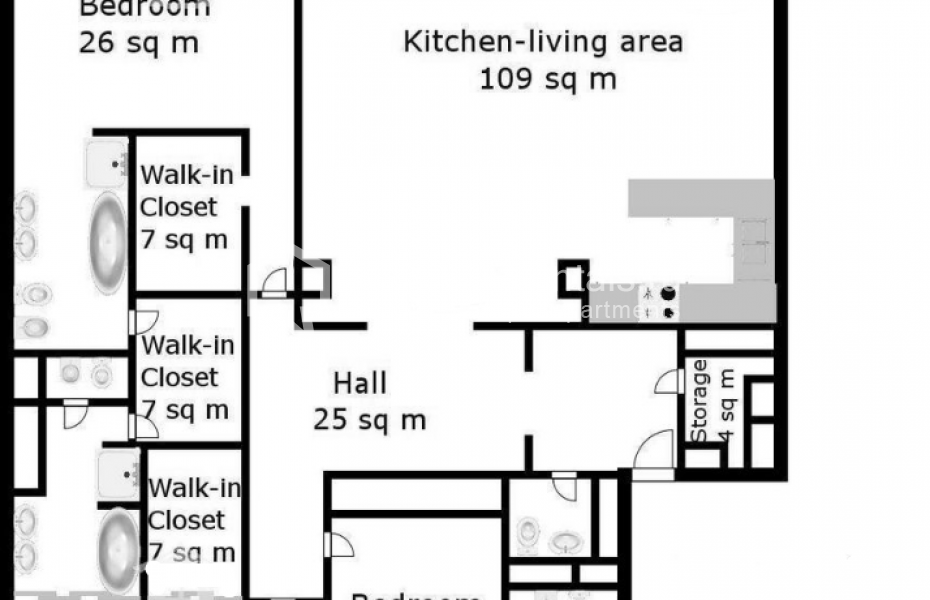 Photo #19 5-room (4 BR) apartment for <a href="http://moscow-rentals.ru/en/articles/long-term-rent" target="_blank">a long-term</a> rent
 in Russia, Moscow, Yakimanskyi lane, 6