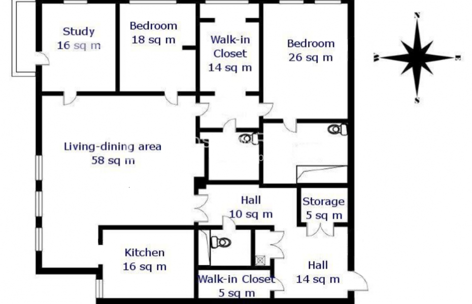 Photo #16 4-room (3 BR) apartment for <a href="http://moscow-rentals.ru/en/articles/long-term-rent" target="_blank">a long-term</a> rent
 in Russia, Moscow, Savvinskaya emb, 9