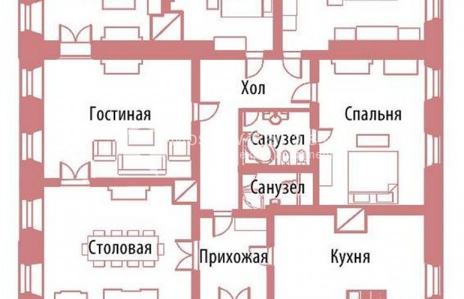 Photo #25 5-room (4 BR) apartment for <a href="http://moscow-rentals.ru/en/articles/long-term-rent" target="_blank">a long-term</a> rent
 in Russia, Moscow, Stoleshnikov lane, 9С3