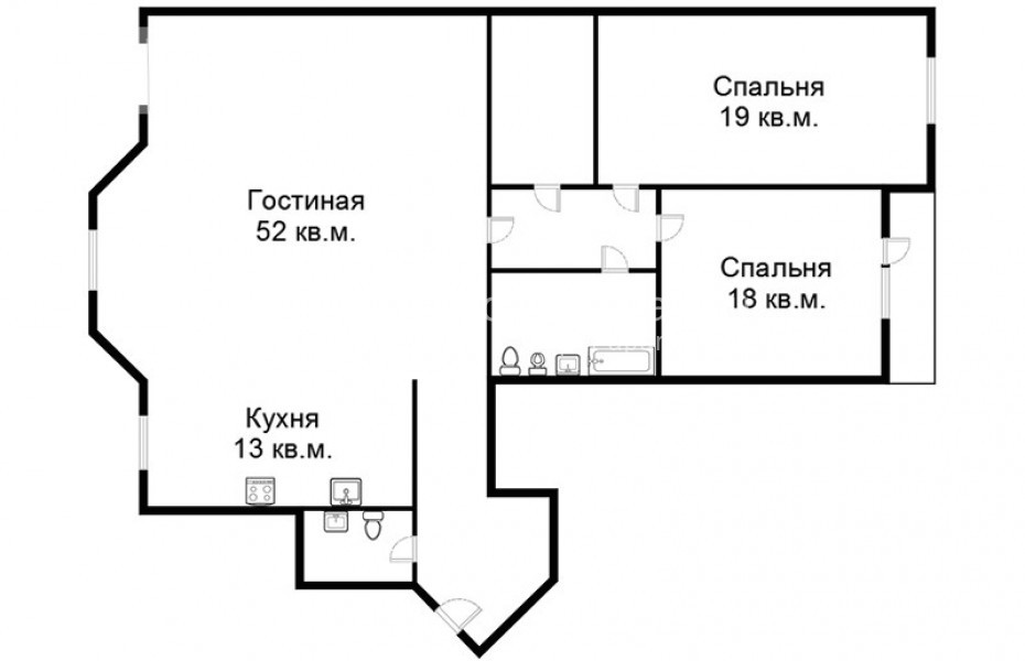 Photo #16 3-room (2 BR) apartment for <a href="http://moscow-rentals.ru/en/articles/long-term-rent" target="_blank">a long-term</a> rent
 in Russia, Moscow, 2nd Tverkskaya-Yamskaya str, 28