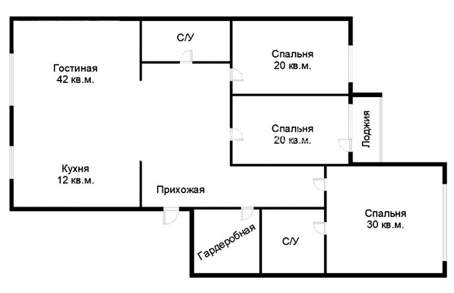 Photo #19 4-room (3 BR) apartment for <a href="http://moscow-rentals.ru/en/articles/long-term-rent" target="_blank">a long-term</a> rent
 in Russia, Moscow, Trubnikovkyi lane, 30С1