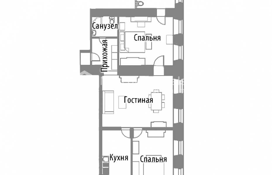 Photo #16 3-room (2 BR) apartment for <a href="http://moscow-rentals.ru/en/articles/long-term-rent" target="_blank">a long-term</a> rent
 in Russia, Moscow, Stoleshnikov lane, 9С3