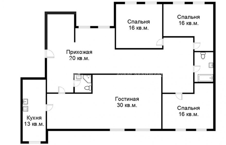Photo #20 5-room (4 BR) apartment for <a href="http://moscow-rentals.ru/en/articles/long-term-rent" target="_blank">a long-term</a> rent
 in Russia, Moscow, Trubnaya str, 22/1