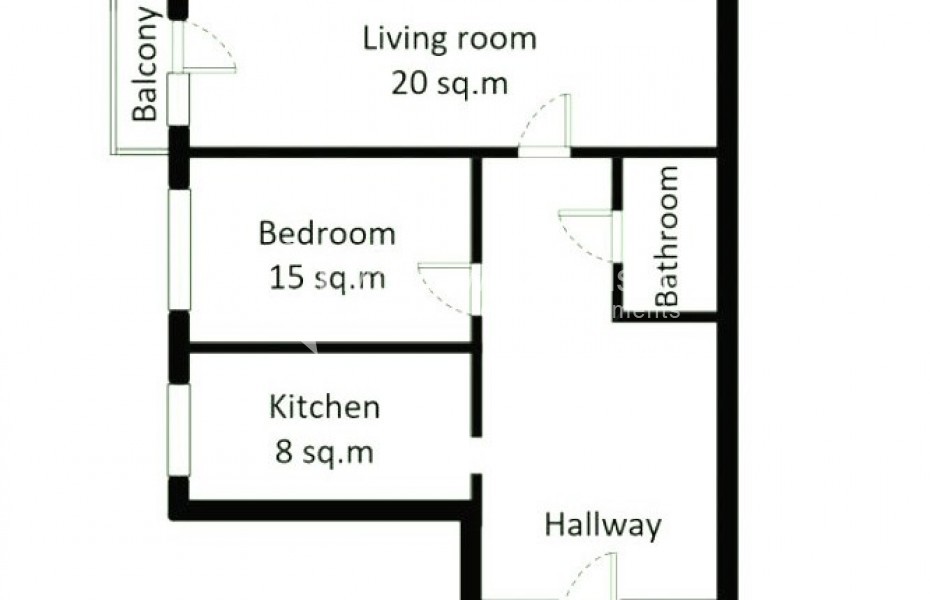 Photo #12 2-room (1 BR) apartment for <a href="http://moscow-rentals.ru/en/articles/long-term-rent" target="_blank">a long-term</a> rent
 in Russia, Moscow, Smolenskaya-Sennaya str, 23/25