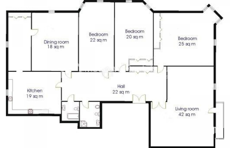 Photo #20 4-room (3 BR) apartment for <a href="http://moscow-rentals.ru/en/articles/long-term-rent" target="_blank">a long-term</a> rent
 in Russia, Moscow, Maly Vlasievsky lane, 14/23