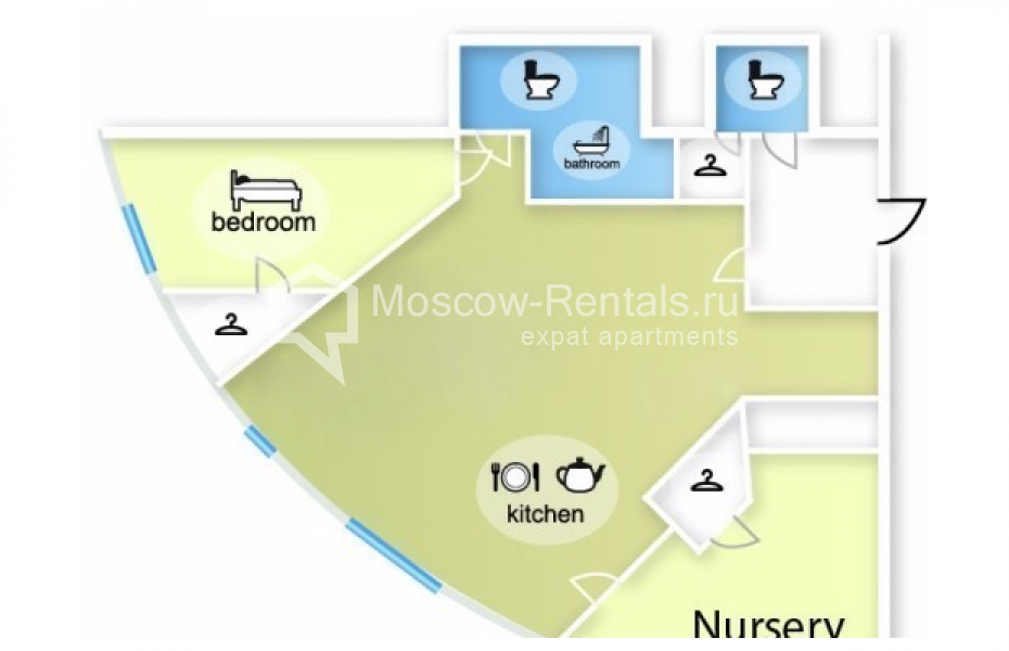 Photo #14 2-room (1 BR) apartment for <a href="http://moscow-rentals.ru/en/articles/long-term-rent" target="_blank">a long-term</a> rent
 in Russia, Moscow, Novocheremushinskaya str, 60