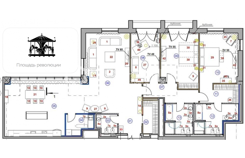 Photo #16 3-room (2 BR) apartment for <a href="http://moscow-rentals.ru/en/articles/long-term-rent" target="_blank">a long-term</a> rent
 in Russia, Moscow, Okhotnyi Ryad, 2