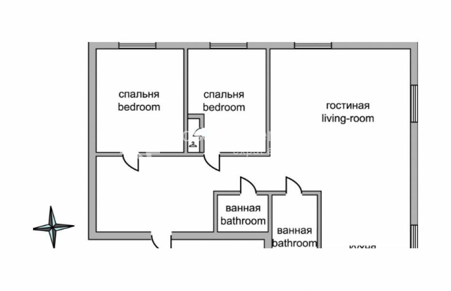Photo #24 3-room (2 BR) apartment for <a href="http://moscow-rentals.ru/en/articles/long-term-rent" target="_blank">a long-term</a> rent
 in Russia, Moscow, Kolokolnikov lane, 24c3